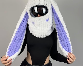 Pasamontañas Bunny para casco de esquí, máscara de esquí Bunny, protector para casco de esquí, máscara para casco de snowboard, pasamontañas para esquí, capucha para casco de esquí, pasamontañas para esquí