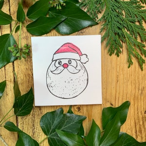 Pacote de 5 cartões feitos à mão com o Papai Noel