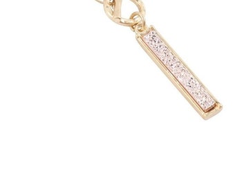 Rose gold Drury link bar pendant necklace open front clasp