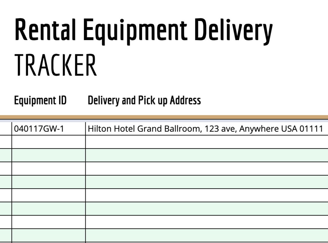 Rental Equipment Delivery Tracker Etsy