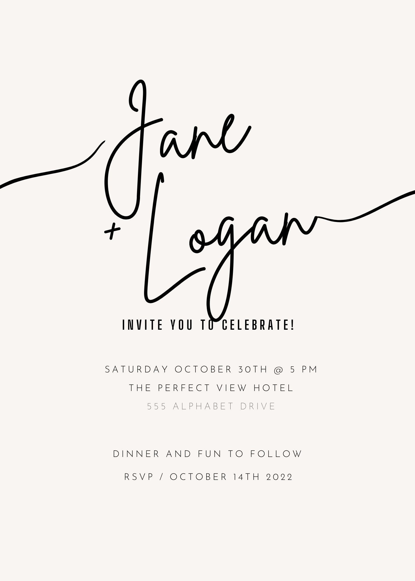 Printable Wedding Invitation Etsy