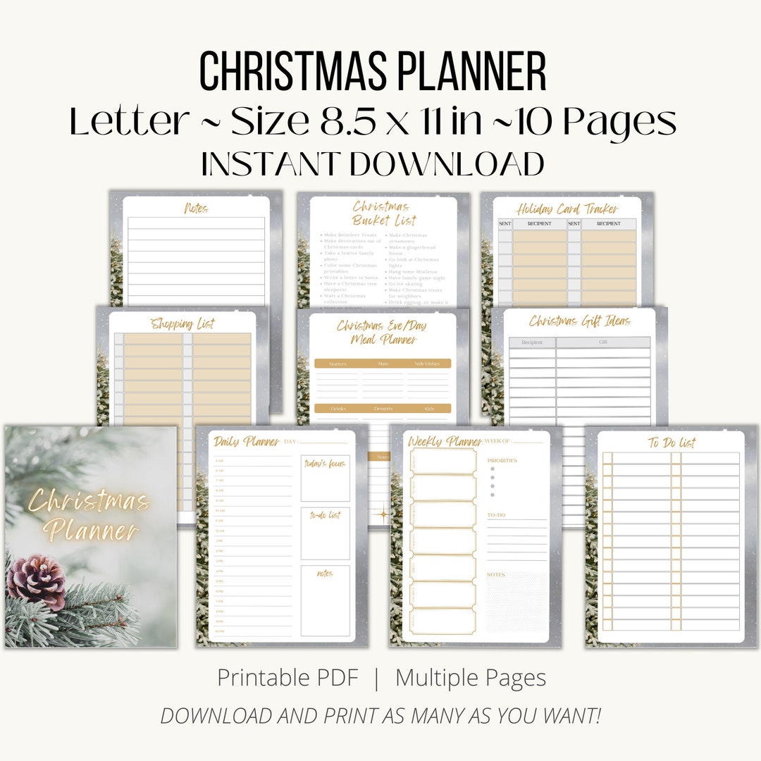 Christmas Planner Printable Holiday Planner Bundle PDF Download Letter ...