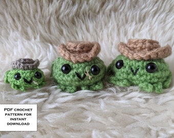 Cowboy Frog Crochet Pattern Pdf Download, Frog Amigurumi Cowboy Hat Instant Download