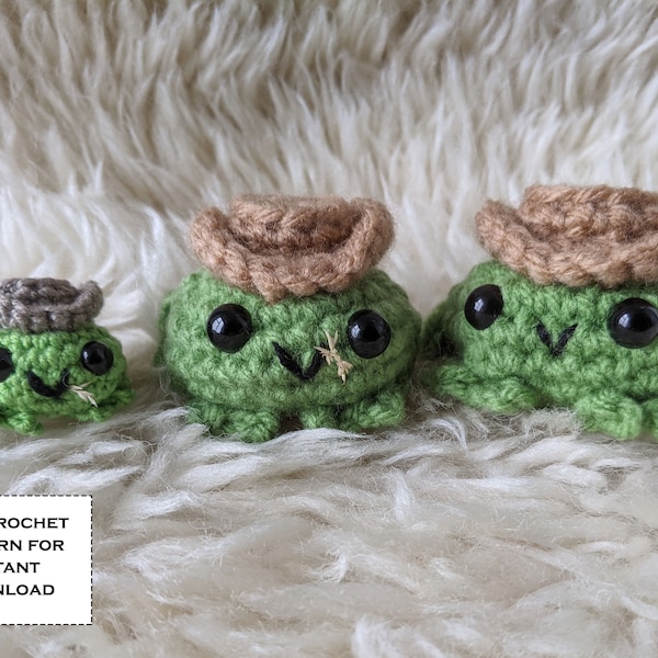 Cowboy Frog Crochet Pattern Pdf Download, Frog Amigurumi Cowboy Hat Instant Download