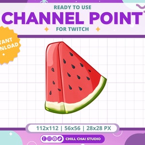 WATERMELON Channel Point for Twitch | Summer Watermelon Twitch Channel Points Icon for Twitch Chat Box Points | Can Also Be Used as an Emote