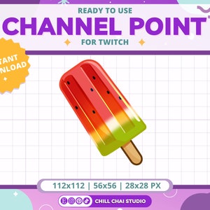 Watermelon Ice Pop Twitch Channel Point: Summer Treat Icon (Digital Download)
