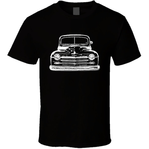 1947 Plymouth Front View Silhouette Classic Muscle Car T Shirt