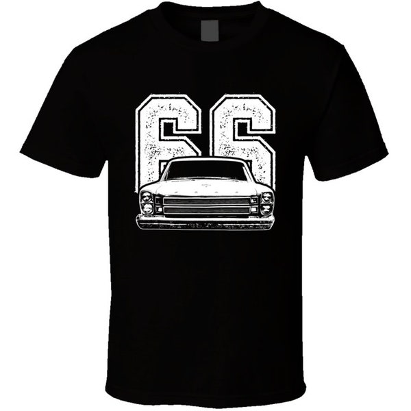 1966 Galaxie Front View Silhouette Classic Muscle Car Enthusiast Cool T Shirt