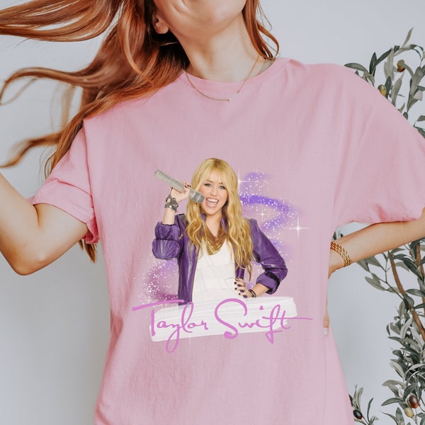 Swiftie x Hannah Montana Tee // Taylor Swift Hannah Montana Funny T Shirt Eras Tour Outfit Ideas Speak Now 1989 Taylors Version Merch