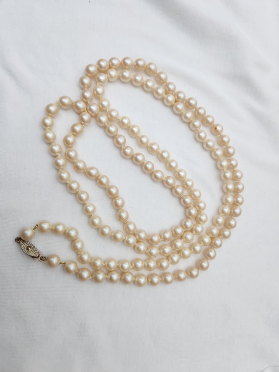 Vintage Faux Cream-colored Pearl Necklace 23 Inch - Etsy