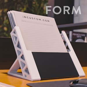 FORM – Custom Logo Document & Menu Holder | Modern Display Stand for 8.5" x 11" Sheets, Menus, Flyers, and More | Sleek Office Organizer