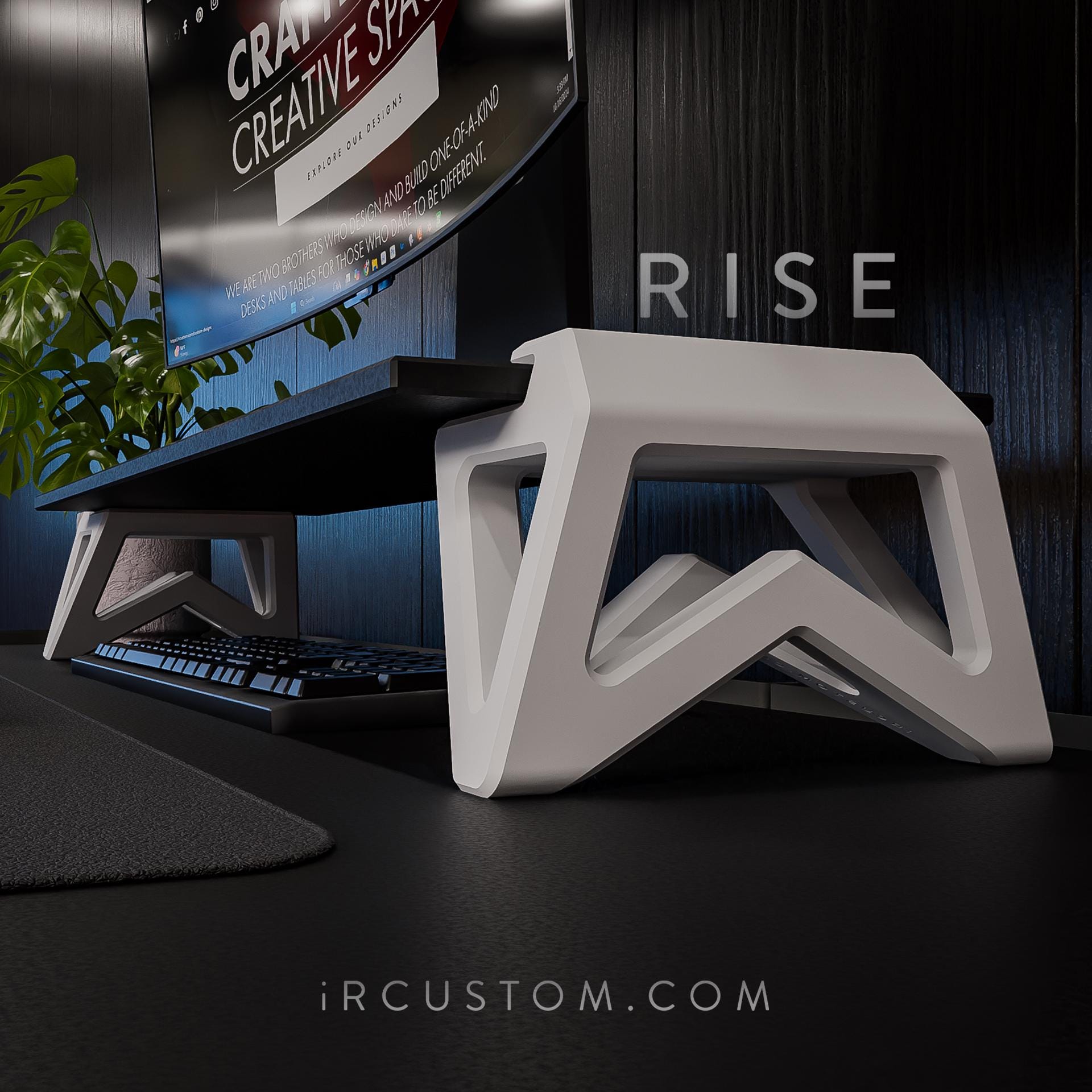 RISE Monitor Stand – Complete Set With 3d-printed Legs + Hardwood or ...
