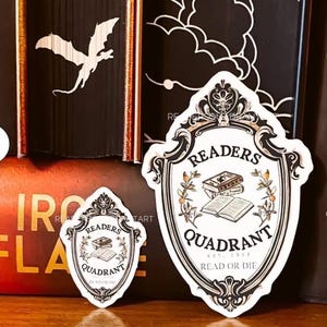 Readers Quadrant Badge Sticker Bookish Sticker 3", Fourth Wing Inspired