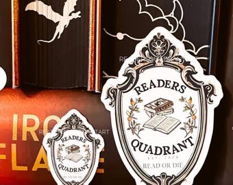 Readers Quadrant Badge Sticker Bookish Sticker 3", Fourth Wing Inspired
