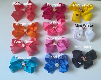 6” Hair Bows forGirls Grosgrain Ribbon Toddler Hair Accessories with Alligator clips