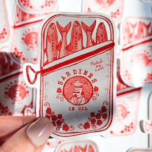 Sardines in Tin, Sticker 3x2in