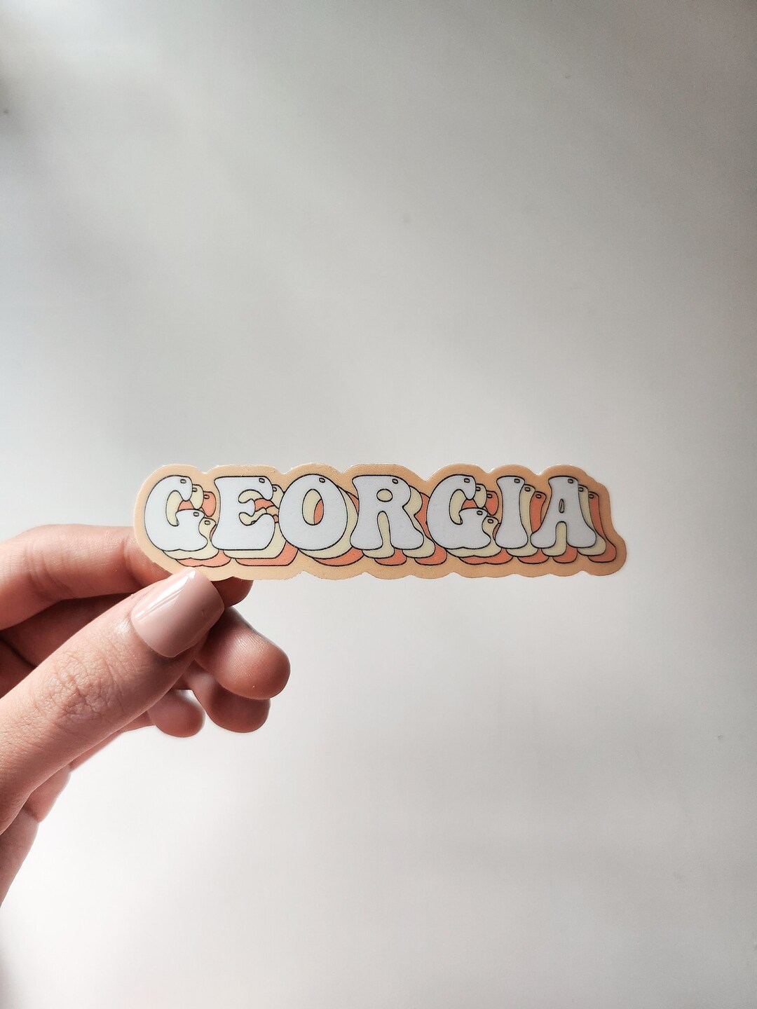 Georgia Sticker, Vinyl, 4 X 0.8 in | Retro/ Vintage Script - Etsy