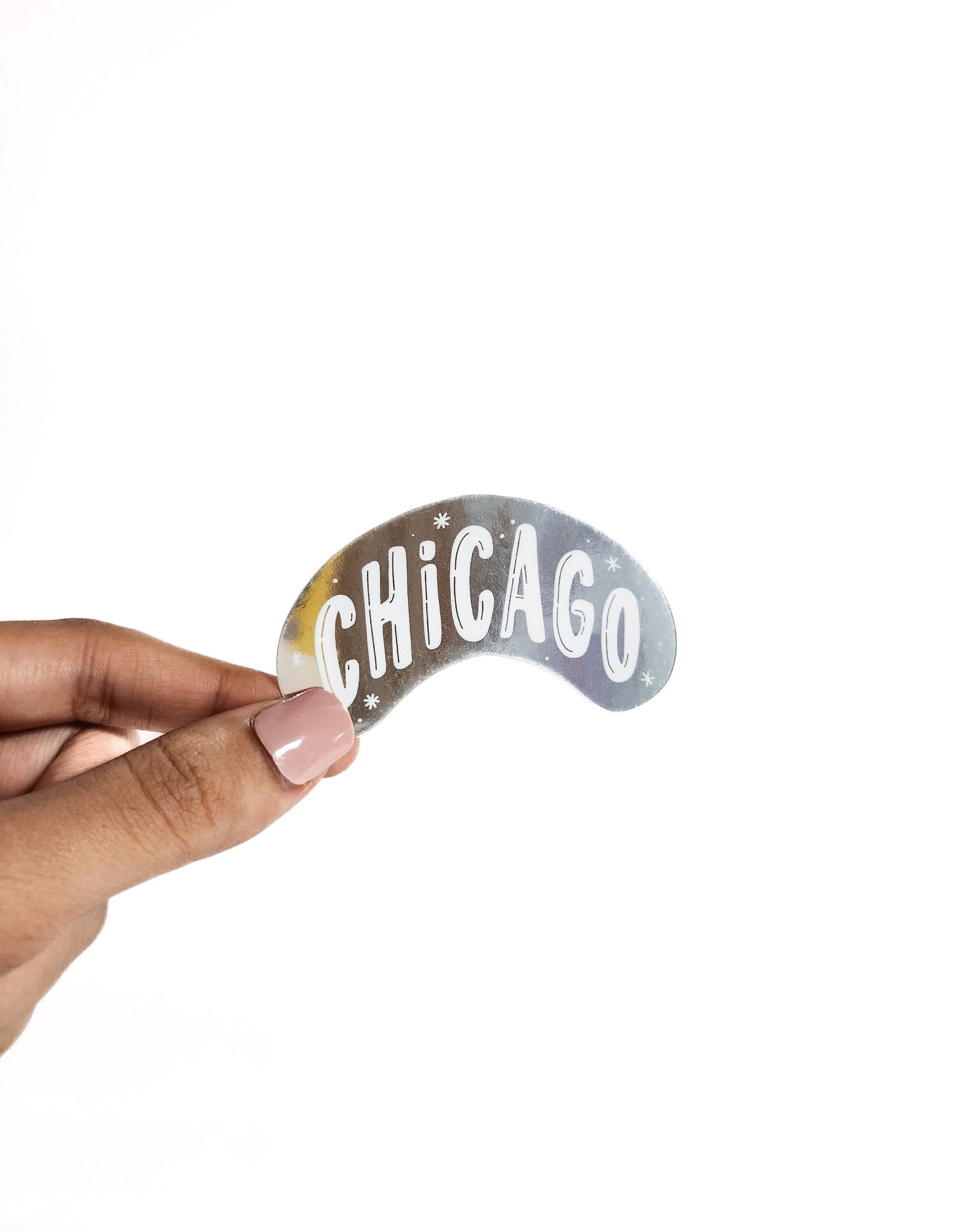 Chicago Oval Bean Metal Key Chain