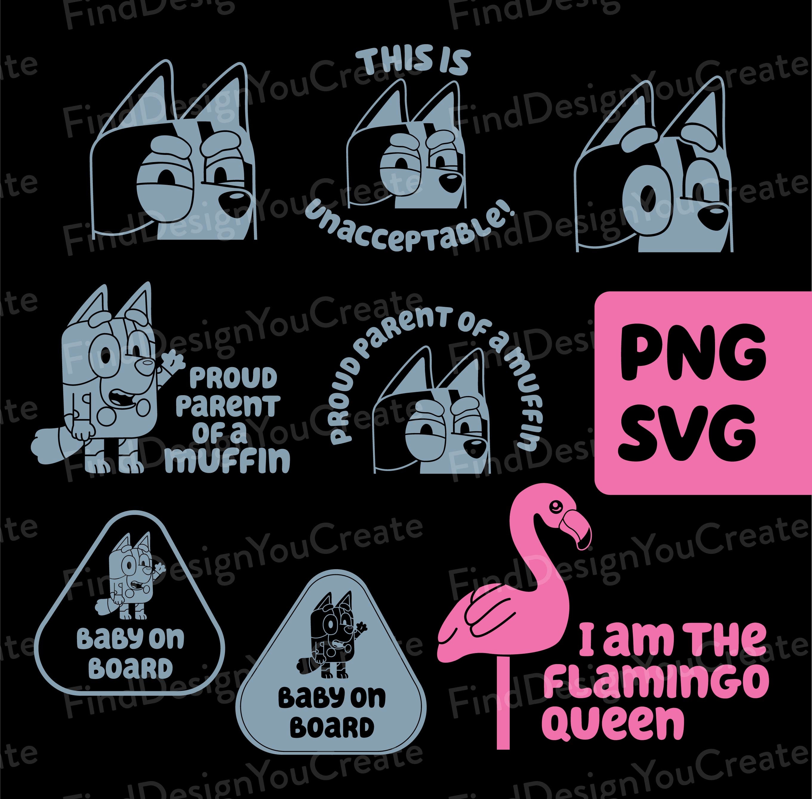 Bluey muffin Pack SVG PNG Etsy Canada