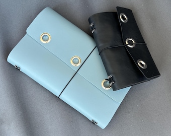 Personalized Leather Journal Cover Trifold, A6 A5 Refillable Traveler’s Journal