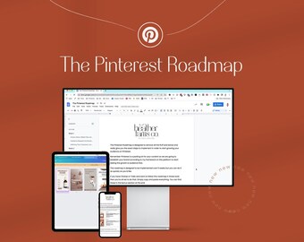 Hoja de ruta de Pinterest para el curso de marketing de Pinterest, plantillas de pines de estrategia de Pinterest, portadas de tableros y banners de perfil, centro de contenido para empresas