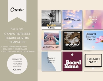 Pinterest Board Cover Templates for Canva | Pinterest Marketing Strategy | Pinterest Boards | Canva Templates | Social Media Graphics