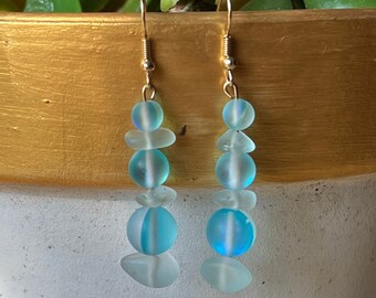 Blue drop earrings | simple | beachy | boho | lightweight | nickel free