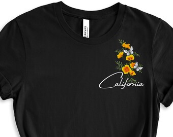 California Poppies Shirt*Golden Poppy Flower Tee Shirt*Golden Poppy Shirt*Golden State Shirt*California Gift*Wildflowers Shirts*Cali Girl