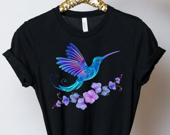 Hummingbird Watercolor Shirt*Floral Humming Bird Tshirt* Bird Lover Shirt*Nature Lover Shirt*Hummingbird Gift*Hummingbird Tee