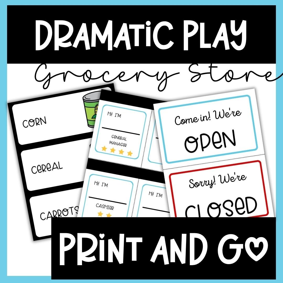 Printable Grocery Store Pretend Play Kit | Dramatic Play Center ...