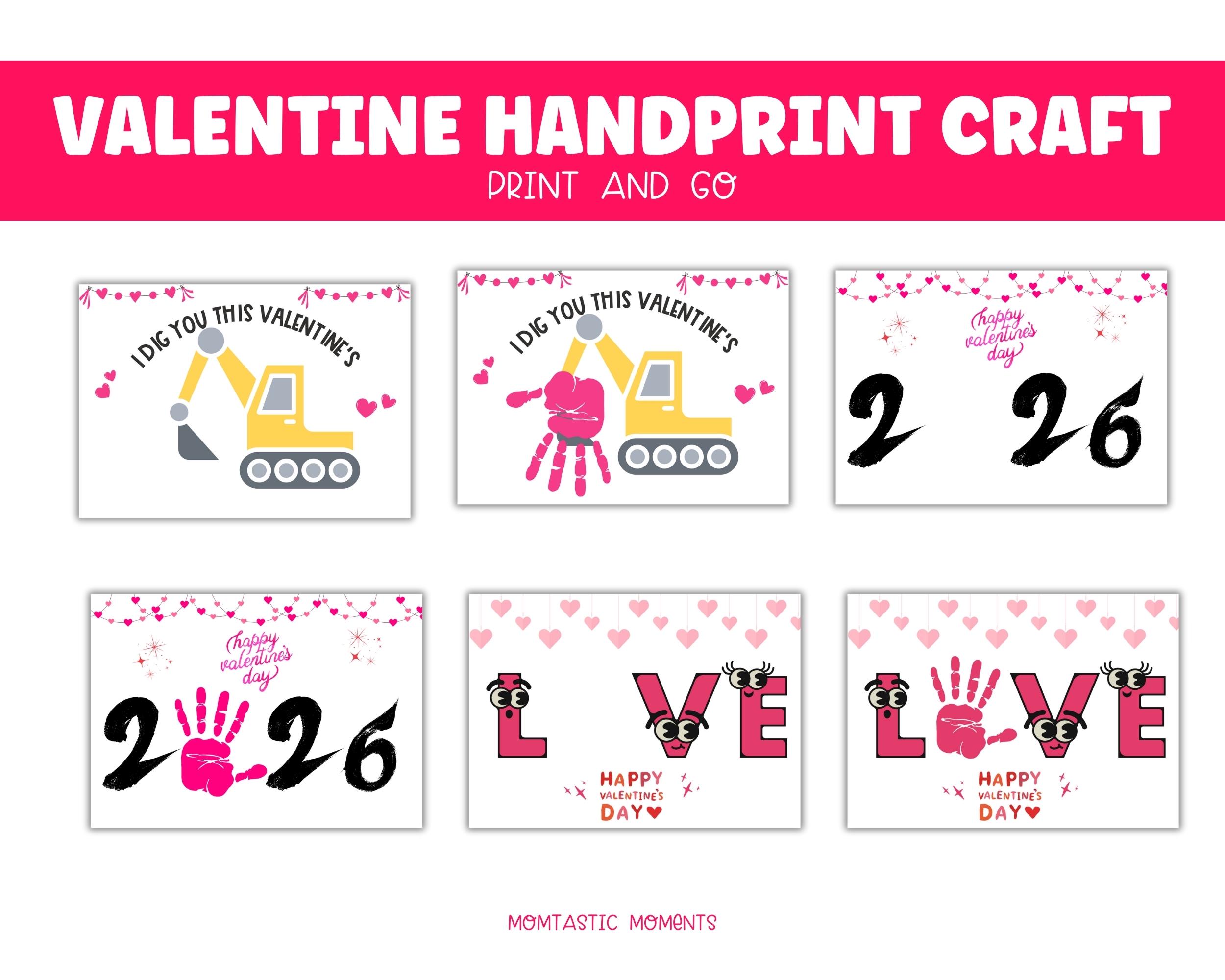 PRINTABLE Valentines Day Handprint Art Craft for Kids – Keepsake Art ...
