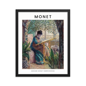 Claude Monet Madame Monet Embroidering 1875 | Framed Poster Print