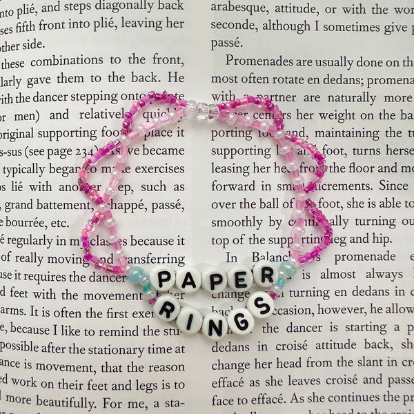 Taylor Swift Cute Handmade Glass Beaded Stretchy Bracelet - Eras Tour Lover Paper Rings Friendship Bracelet