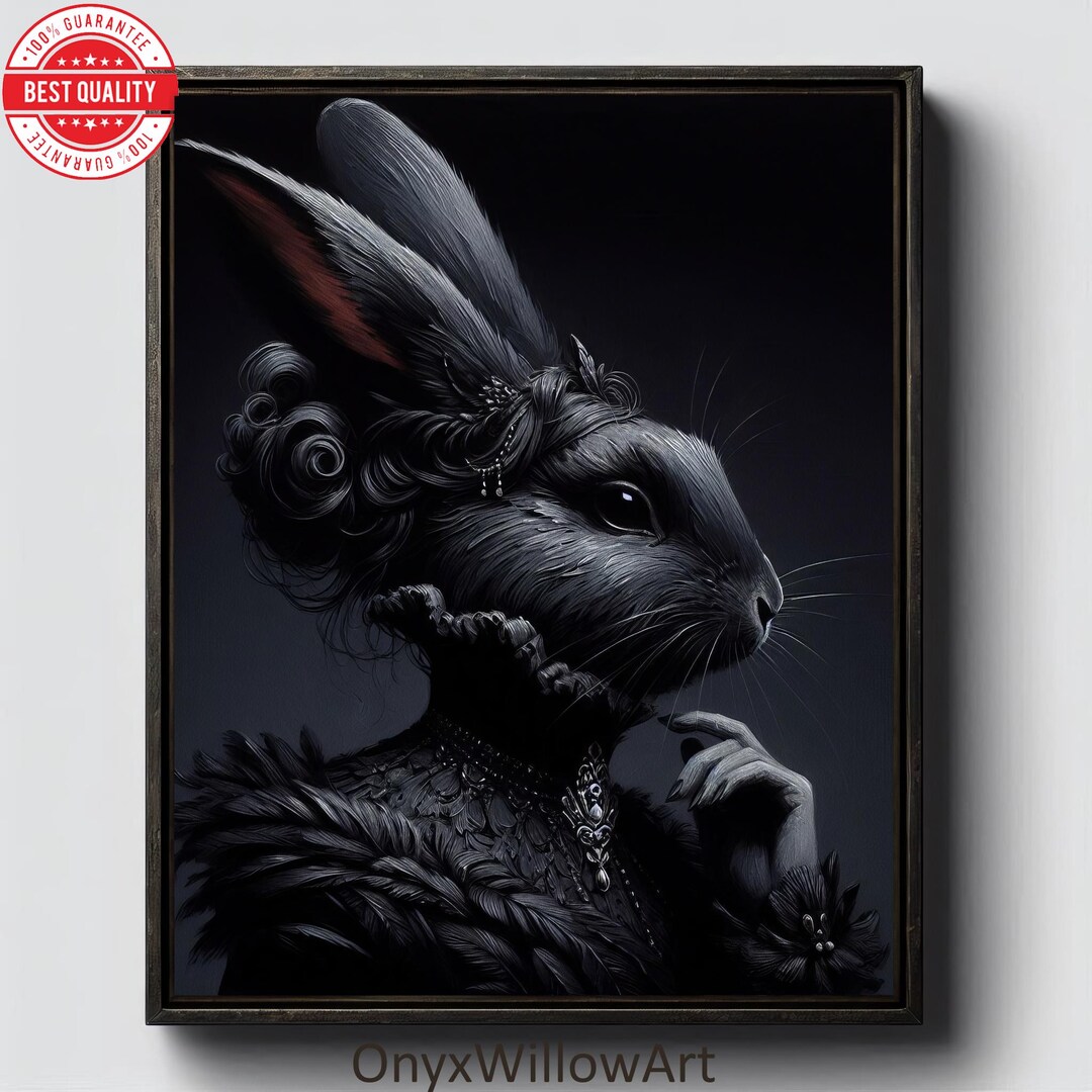Gothic Rabbit Portrait: Dark Victorian Animal Art (digital Download) - Etsy