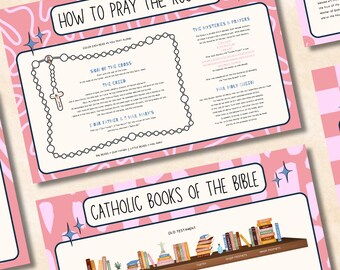 Catholic Educational Placemats: Homeschool & Sunday School Printables (Digital Download, 7-Pack)