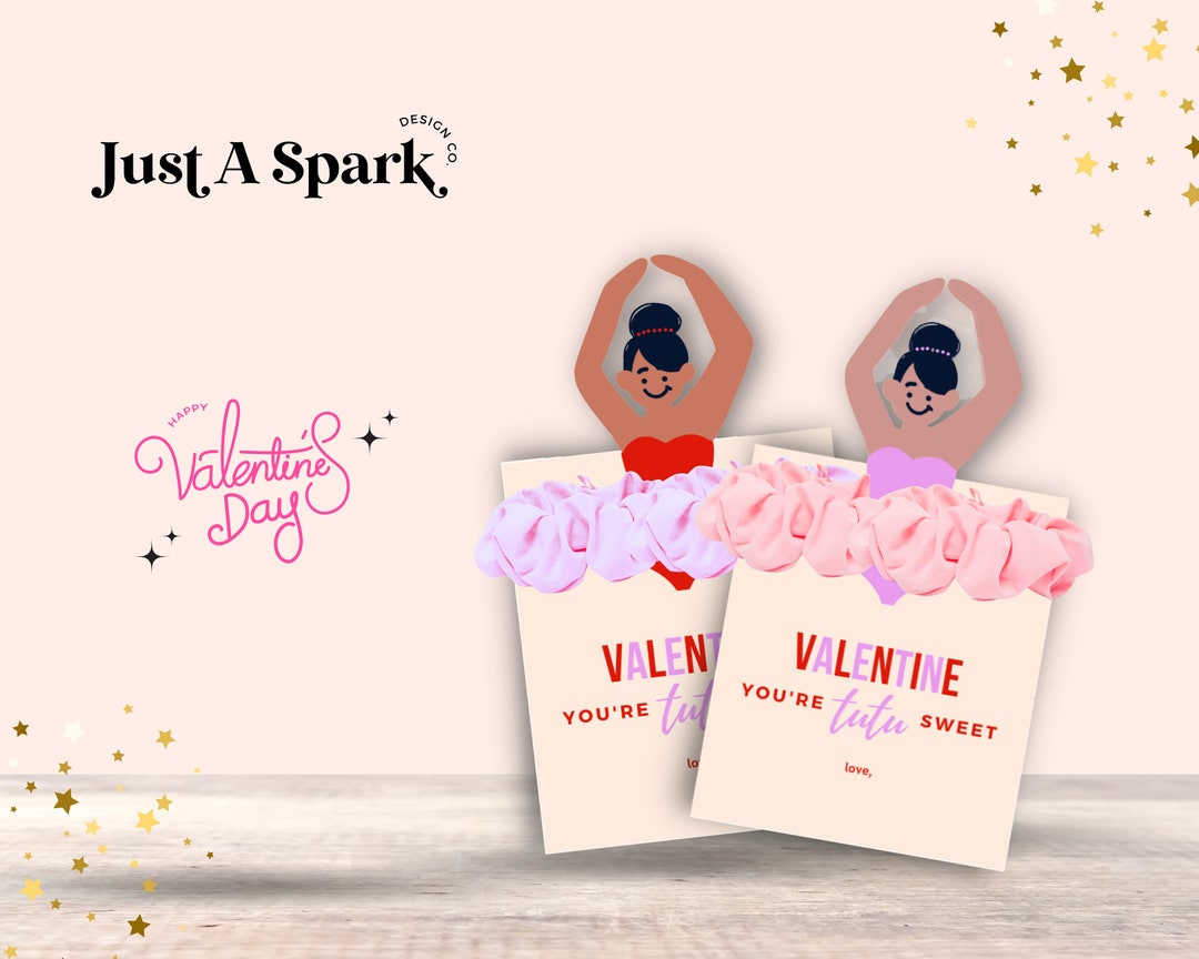 Scrunchie Valentine Card Printable Ballerina Valentine Card Girls Scrunchie Valentine Card Printable Ballerina Valentine Card Girls