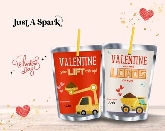 Truck Valentine Capri Sun Labels: Printable Juice Pouch Favors (Digital Download)