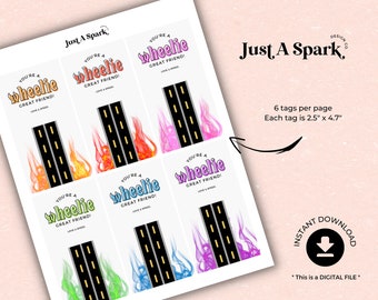 Race Car Birthday Favor Tags: Hot Wheels Party, Classroom Gift (PDF)