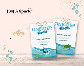 Ocean First Birthday Favor Tags: Under The Sea Party (PDF)
