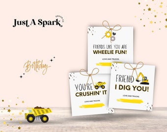 Dump Truck Birthday Favor Tags: Construction Theme (PDF File)