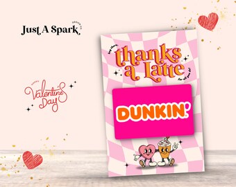 Retro Valentine's Day Coffee Gift Card Holder: Thanks a Latte Teacher Appreciation (PDF)