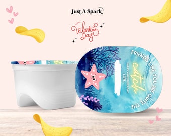 Sea Friends Pringles Valentine's Day Favor Labels (Digital Download)