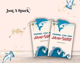 Shark Birthday Favor Tags: Jaw-some Theme (PDF File)