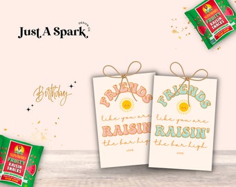 Retro Raisin Snack Favor Tags: Classroom Treat (PDF)