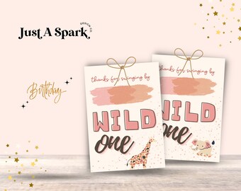 Boho Wild One Birthday Favor Tags: Zoo Safari Theme (PDF)
