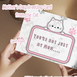 Printable Funny Cat Mom Mother's Day Card - Colorful Sassy Card - Pet Mom Gift - Easy Last Minute Gift - Gift from Cat - Instant Download