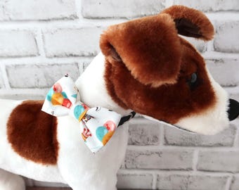 Pet Bow Tie – White Corgi & French Bulldog Party Bowtie for Cats or Dogs, Over the Collar, Birthday Celebration Accessory