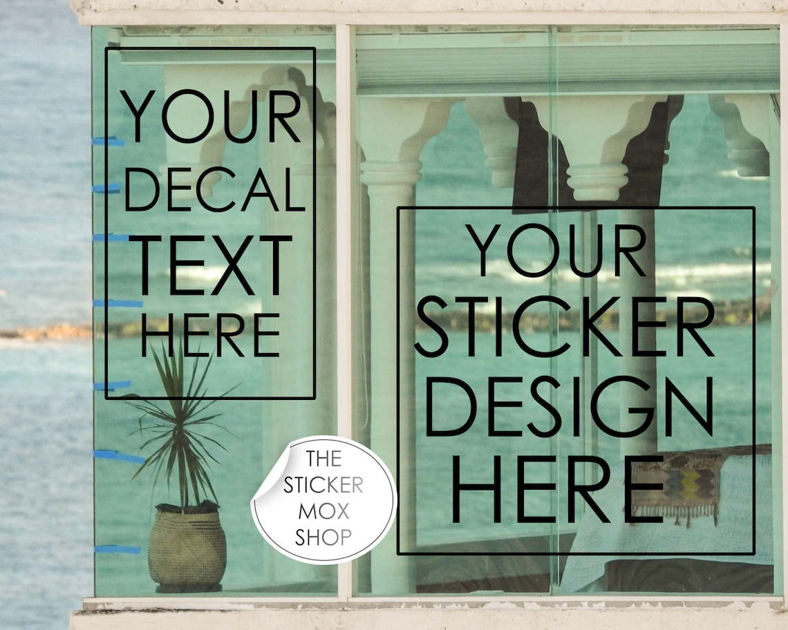 2 Window Mockups Window Sticker Mockup Vinyl Decal Mockup Etsy