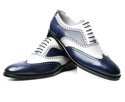 Bolano Lawson, Mens Shoes - Dress Shoes for Men - Oxford Shoes for Men - Tuxedo Shoes - Formal Shoes for Men - Shiny Metallic Shoes - Two-Tone, Mens
