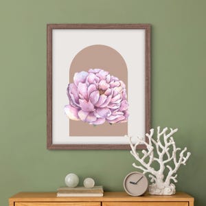 Pink Peony Print | Peony Wall Art Printable | Botanical Flower Art | Digital Download | Floral Home Decor | Blush Peony Poster